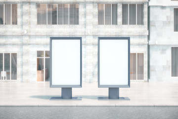 Two blank banners