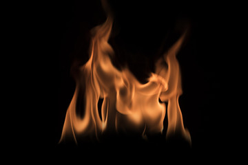 Fire on black background