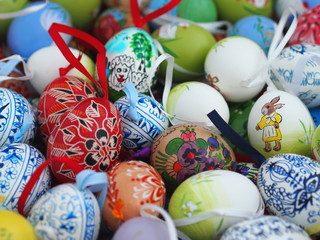 Easter eggs with traditional czech decorations.