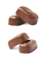 Small chocolate candy bar isolated