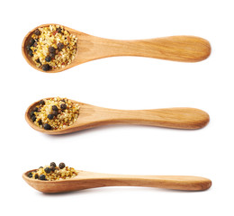 Spoon of garlic and pepper seasoning