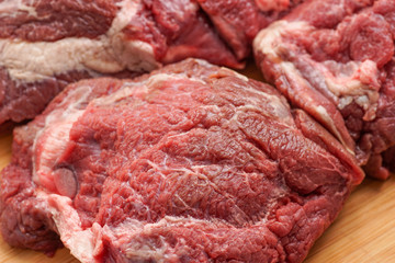 raw meat, delicious veal, Beef Cheeks