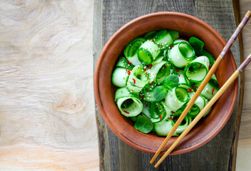 Shaved cucumber salad