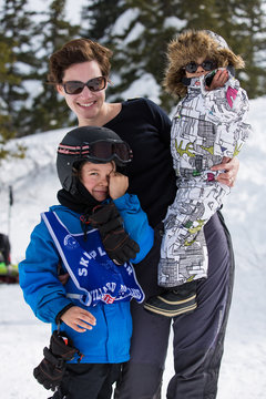 Famille au ski