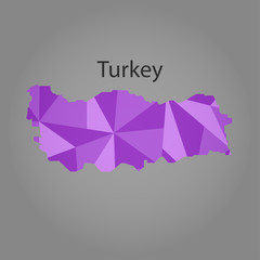 map of Turkey,low polygon