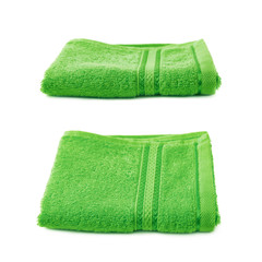 Single terry cloth towel isolated