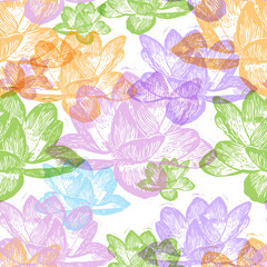 Vector illustrated seamless floral pattern. 