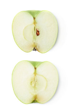 Sliced half of an apple isolated