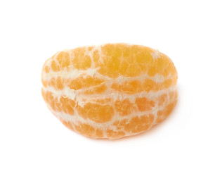Single tangerine slice isolated