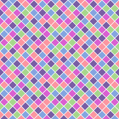 Seamless pattern - saturated pastel color rhombuses with white l