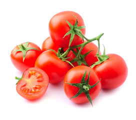 Ripe tomato closeup isolated