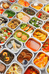Food in the containers 