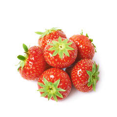 Pile of few strawberries isolated