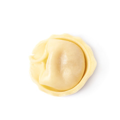 Single ravioli dumpling isolated