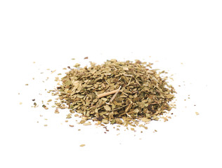 Pile of dry mate tea isolated