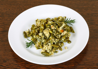 Roast green beans with egg