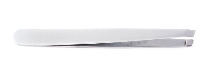 Steel cosmetic tweezers isolated