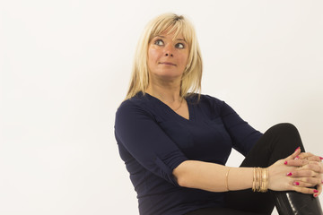 Portrait of beautiful 40-year-old blond woman