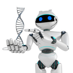 Robot DNA isolated on white background