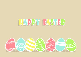 Easter card with painted easter eggs