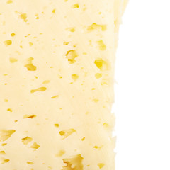 Close-up fragment of a cheese's slice