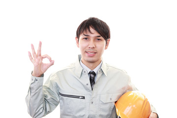 笑顔の労働者