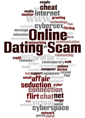 Online Dating Scam, word cloud concept 6