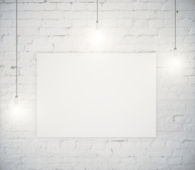 Blank poster on brick
