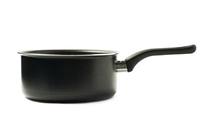 Teflon coated sauce pan isolated