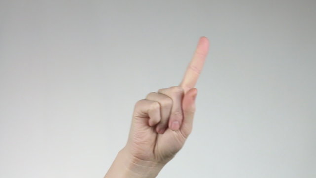 Finger waves side to side to express "no" or "tsk tsk."