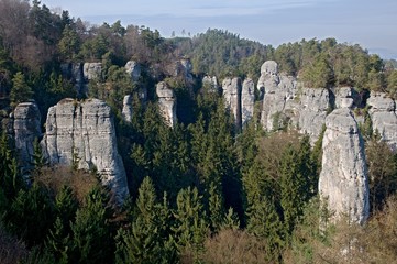 Sandstone rocks near Hruba Skala in the Bohemia Paradise (Cesky raj), North Bohemia, Czech republic