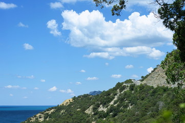 Fototapeta na wymiar view of the mountains, sea, sky