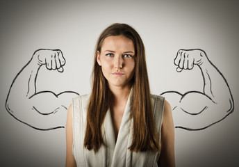 Strong woman concept