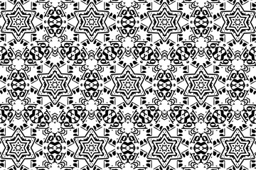 Ornament with elements of black and white colors. 1
