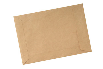 Paper post envelope isolated on the white