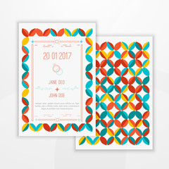 Vector save the date card invitation. Save the date geometric wedding template. Perfect editable save the date. Save the date card