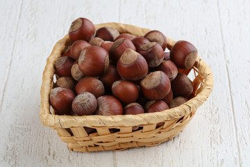 Hazelnuts in the basket