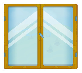 Cartoon scene with weather in the window - foggy - isolated - illustration for children