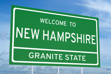Welcome to New Hampshire state road sign - obrazy, fototapety, plakaty