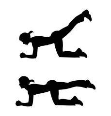 silhouette di donna che fa esercizio fisico