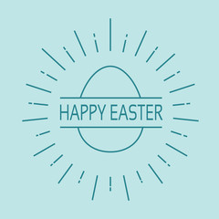 Happy Easter Holiday Sketch Egg Banner Icon