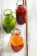 Fruits and vegetable juice in bottle