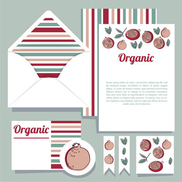 Vector set for design. Open envelope and various cards.
