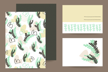 Vector set for design. Open envelope and various cards.