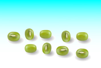 Mung beans illustration on blue background