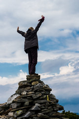 girl on the top of hill