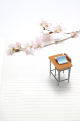 桜 学習机 本 ノート