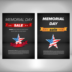 Memorial day poster with flag