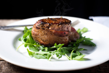 Beef Fillet Mignon Steak cooked rare
