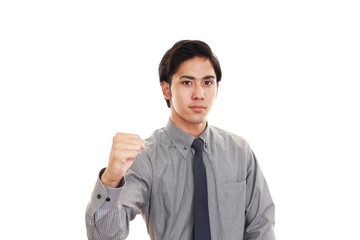 ガッツポーズのビジネスマン